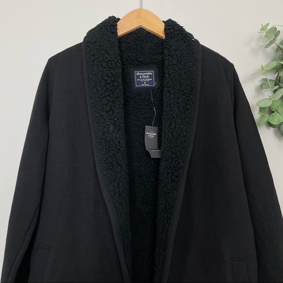 NWT Abercrombie & Fitch Sherpa Sweater Jacket - Picture 2 of 10